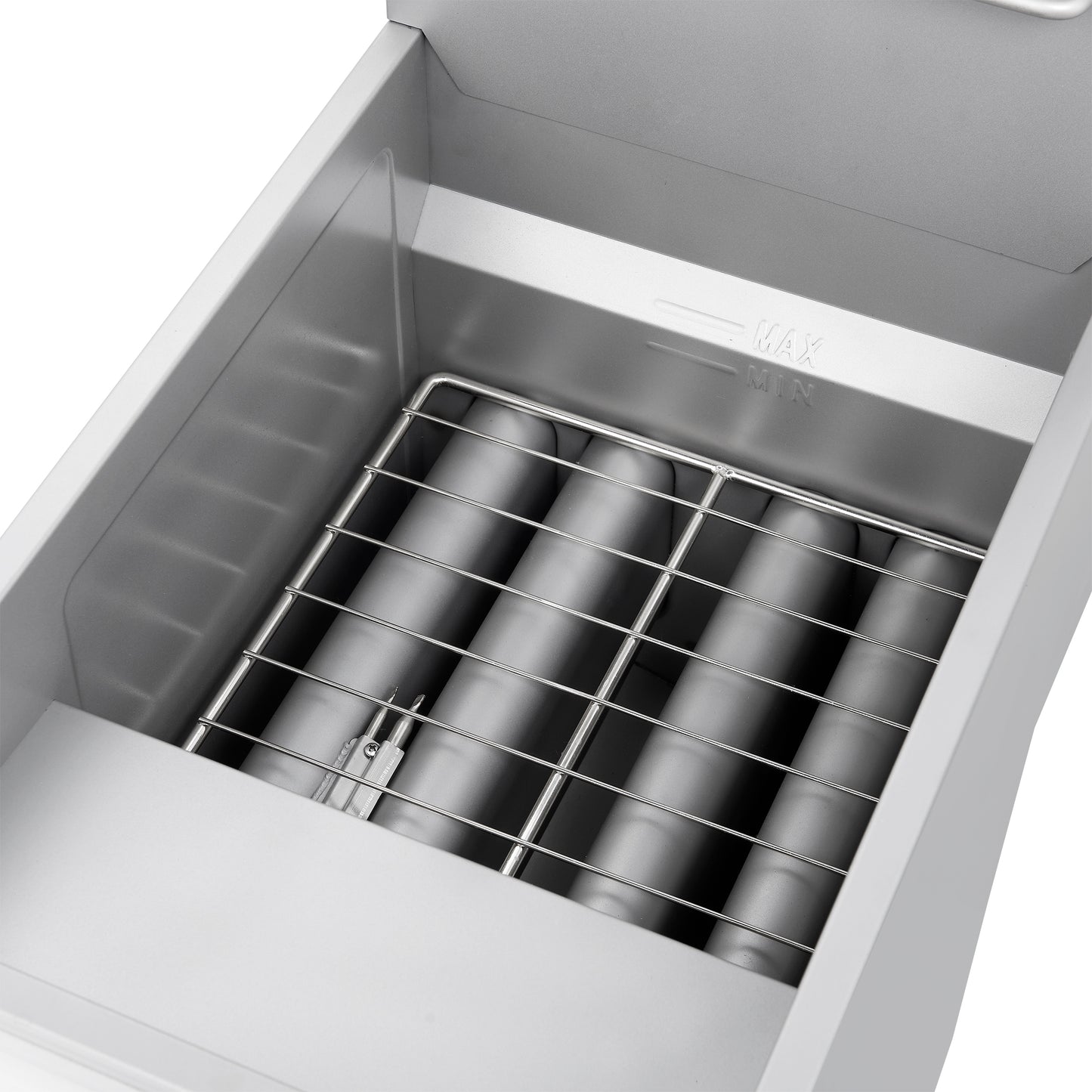 Friteuse commerciale au gaz naturel FORNO, 4 brûleurs 120 000 BTU, capacité d'huile de 50 lb