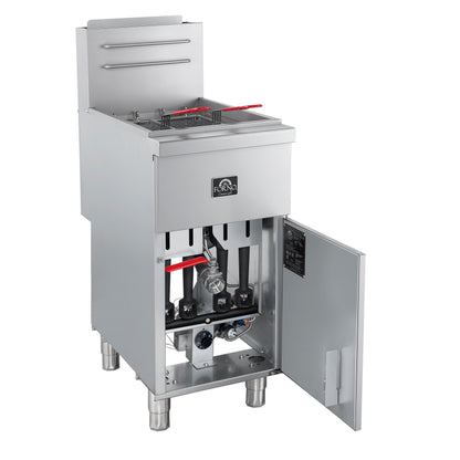 Friteuse commerciale au gaz naturel FORNO, 4 brûleurs 120 000 BTU, capacité d'huile de 50 lb