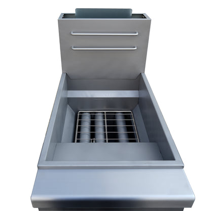 Friteuse commerciale au gaz naturel FORNO, 4 brûleurs 120 000 BTU, capacité d'huile de 50 lb