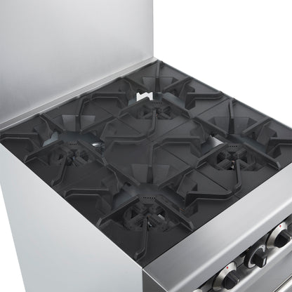 Cuisinière à gaz Forno Commerciale de 24 pouces avec 4 brûleurs