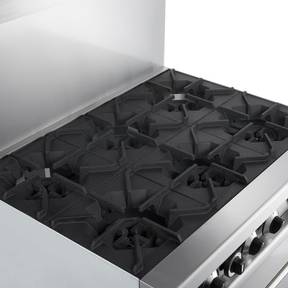 Cuisinière à gaz Forno Commerciale de 36 pouces avec 6 brûleurs