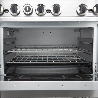 Cuisinière à gaz Forno Commerciale de 36 pouces avec 6 brûleurs