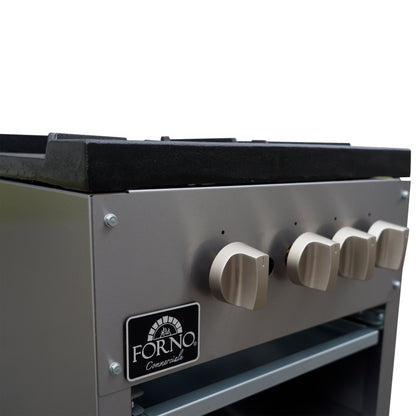 Forno Commerciale gas stock pot range, 2 powerful 3-ring burners, 160,000 BTU, durable stainless steel, heavy-duty cast iron grates - Forno Appliances