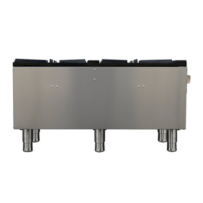 Forno Commerciale gas stock pot range, 2 powerful 3-ring burners, 160,000 BTU, durable stainless steel, heavy-duty cast iron grates - Forno Appliances