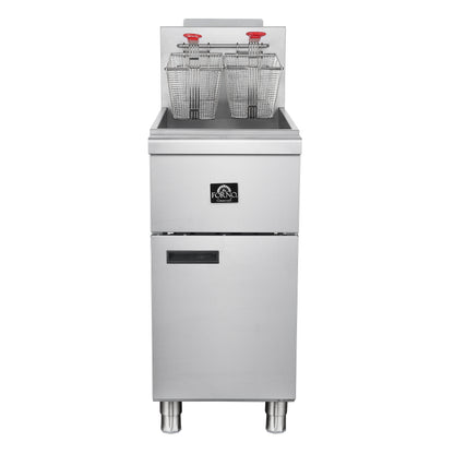Friteuse commerciale au gaz propane FORNO, 3 brûleurs 90 000 BTU, capacité d'huile 40 lb
