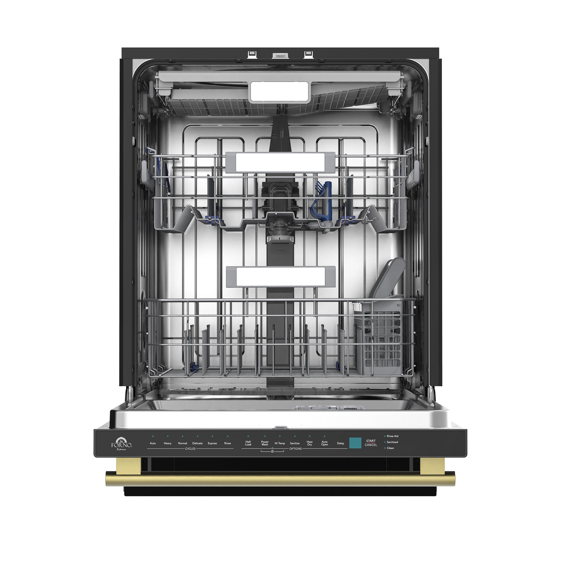 Stella 24 in. Built-in Dishwasher in Black, Tall Tub, Top Touch Control, Fingerprint-Resistant Stainless Steel Dishwasher, Black, Quiet 44 dBA, Soil-Sensing Capable, NSF & ENERGY STAR - Forno Appliances