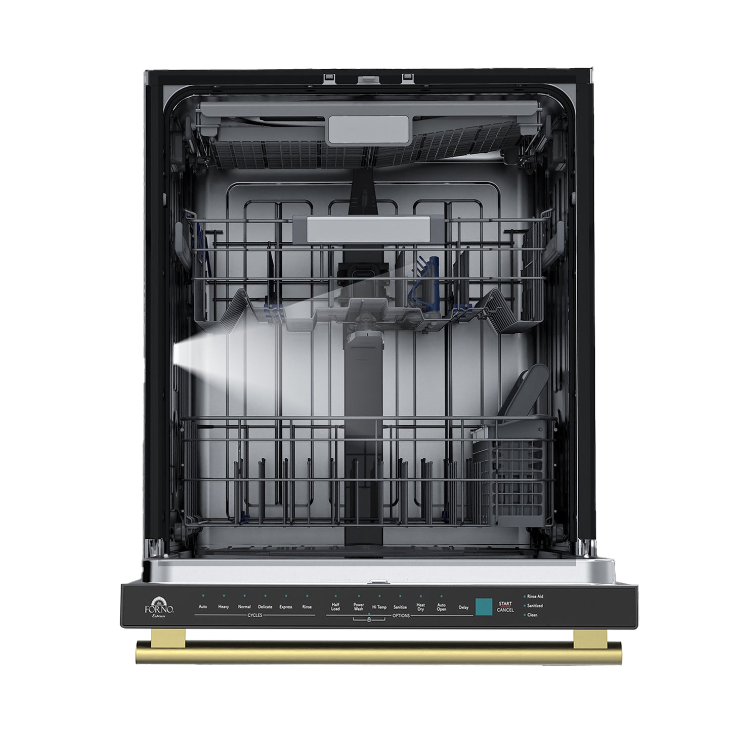 Stella 24 in. Built-in Dishwasher in Black, Tall Tub, Top Touch Control, Fingerprint-Resistant Stainless Steel Dishwasher, Black, Quiet 44 dBA, Soil-Sensing Capable, NSF & ENERGY STAR - Forno Appliances