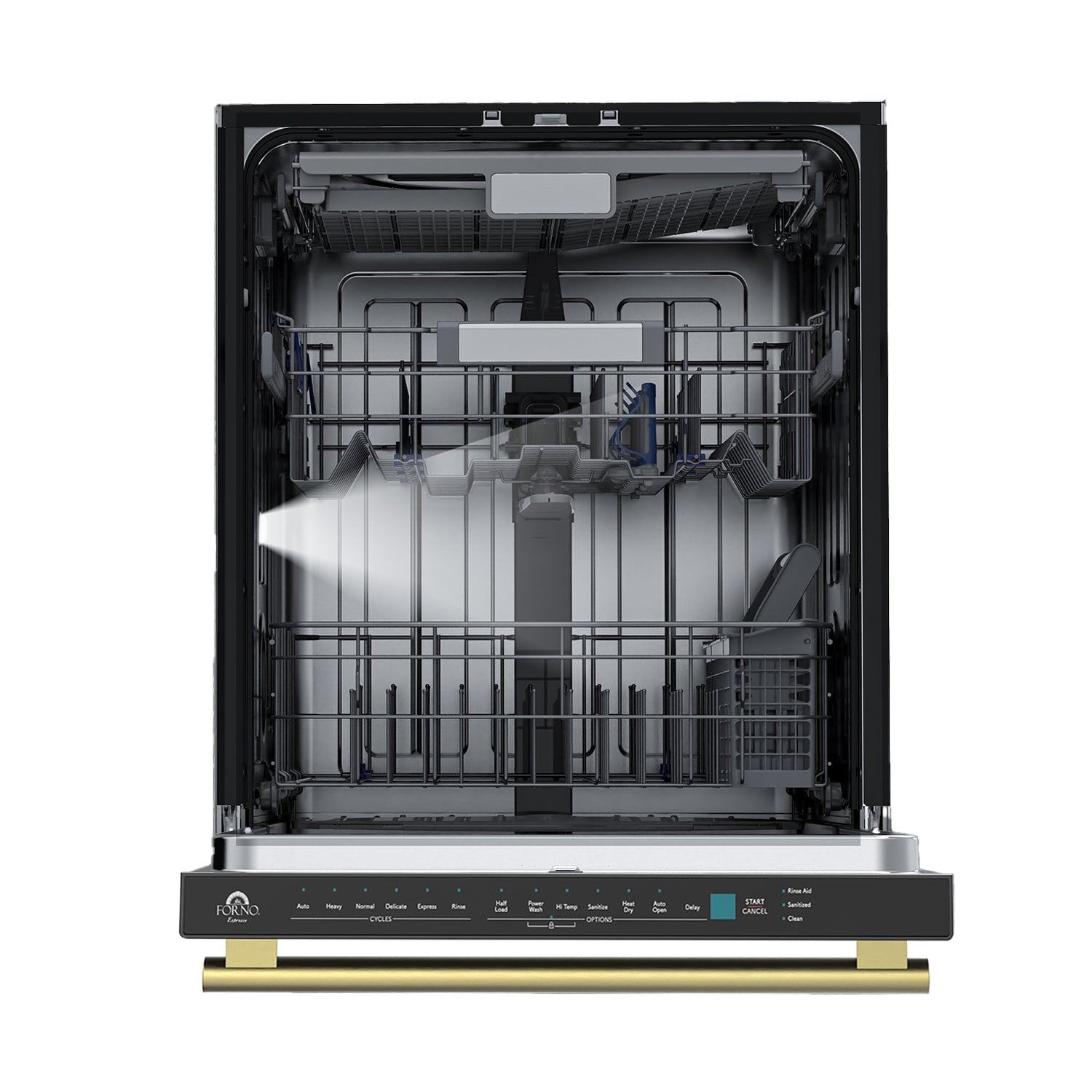Stella 24 in. Built-in Dishwasher in Black, Tall Tub, Top Touch Control, Fingerprint-Resistant Stainless Steel Dishwasher, Black, Quiet 44 dBA, Soil-Sensing Capable, NSF & ENERGY STAR - Forno Appliances