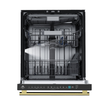 Stella 24 in. Built-in Dishwasher in Black, Tall Tub, Top Touch Control, Fingerprint-Resistant Stainless Steel Dishwasher, Black, Quiet 44 dBA, Soil-Sensing Capable, NSF & ENERGY STAR - Forno Appliances