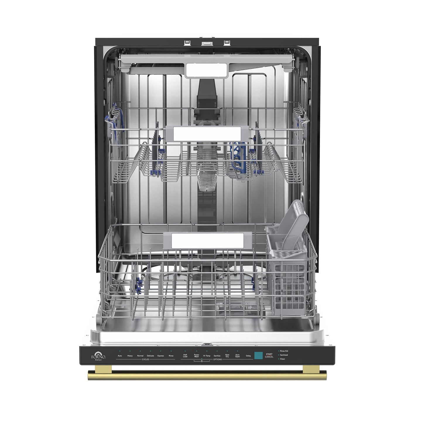 Stella 24 in. Built-in Dishwasher in Black, Tall Tub, Top Touch Control, Fingerprint-Resistant Stainless Steel Dishwasher, Black, Quiet 44 dBA, Soil-Sensing Capable, NSF & ENERGY STAR - Forno Appliances