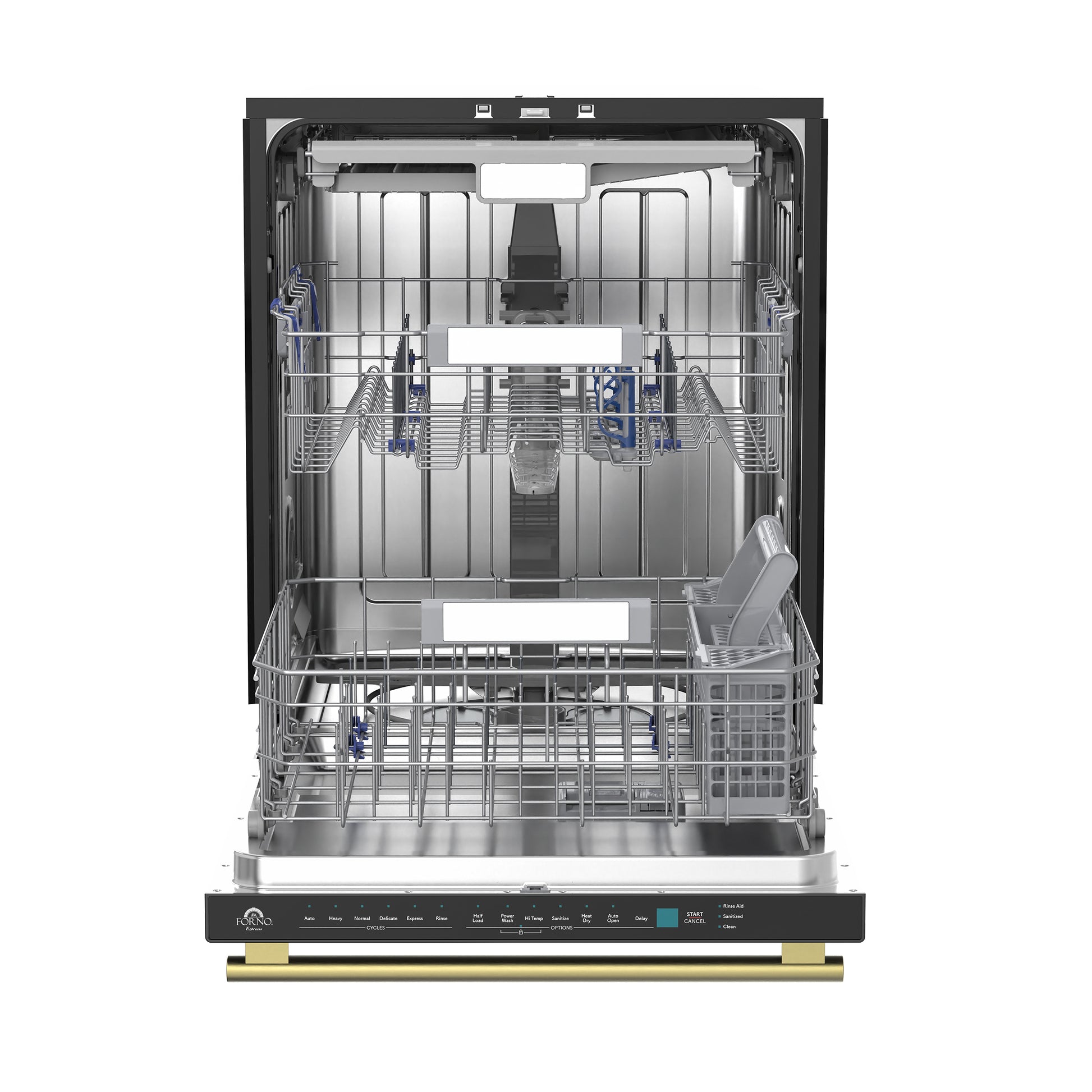Stella 24 in. Built-in Dishwasher in Black, Tall Tub, Top Touch Control, Fingerprint-Resistant Stainless Steel Dishwasher, Black, Quiet 44 dBA, Soil-Sensing Capable, NSF & ENERGY STAR - Forno Appliances