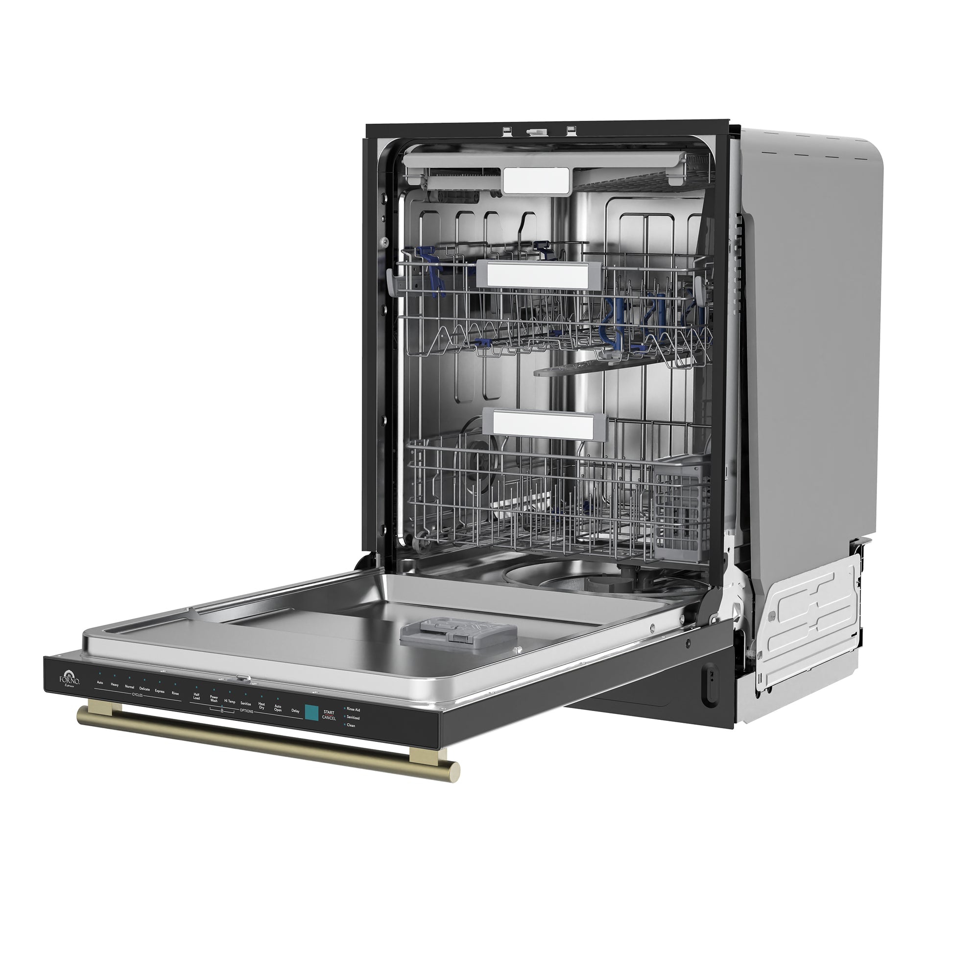 Stella 24 in. Built-in Dishwasher in Black, Tall Tub, Top Touch Control, Fingerprint-Resistant Stainless Steel Dishwasher, Black, Quiet 44 dBA, Soil-Sensing Capable, NSF & ENERGY STAR - Forno Appliances