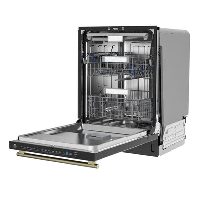 Stella 24 in. Built-in Dishwasher in Black, Tall Tub, Top Touch Control, Fingerprint-Resistant Stainless Steel Dishwasher, Black, Quiet 44 dBA, Soil-Sensing Capable, NSF & ENERGY STAR - Forno Appliances