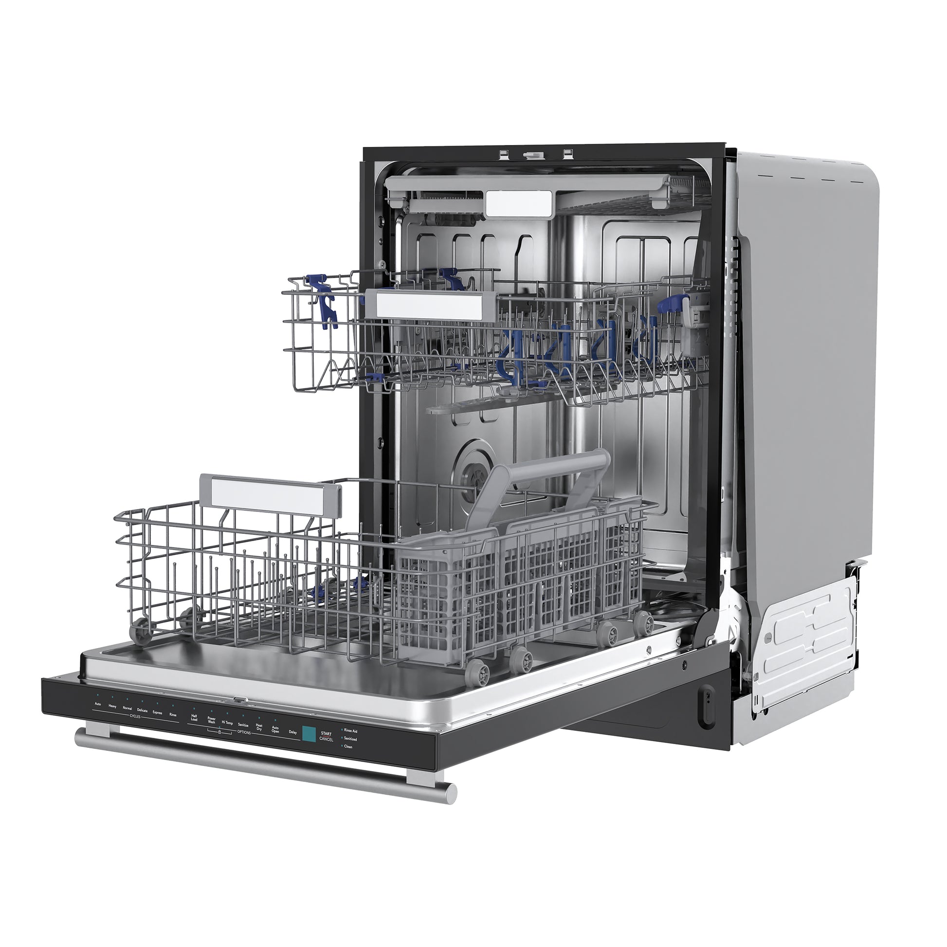 Stella 24 in. Built-in Dishwasher in Black, Tall Tub, Top Touch Control, Fingerprint-Resistant Stainless Steel Dishwasher, Black, Quiet 44 dBA, Soil-Sensing Capable, NSF & ENERGY STAR - Forno Appliances