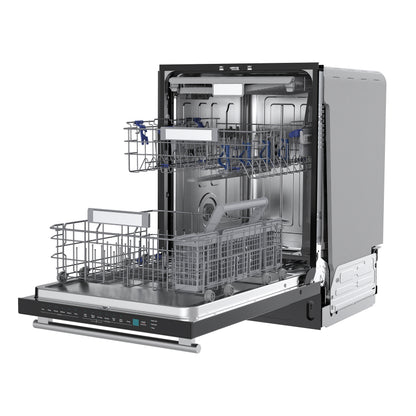 Stella 24 in. Built-in Dishwasher in Black, Tall Tub, Top Touch Control, Fingerprint-Resistant Stainless Steel Dishwasher, Black, Quiet 44 dBA, Soil-Sensing Capable, NSF & ENERGY STAR - Forno Appliances
