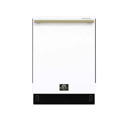 Stella 24 in. Built-in Dishwasher in White, Tall Tub, Top Touch Control, Fingerprint-Resistant Stainless Steel Dishwasher, Quiet 44 dBA, Soil-Sensing Capable, NSF & ENERGY STAR - Forno Appliances