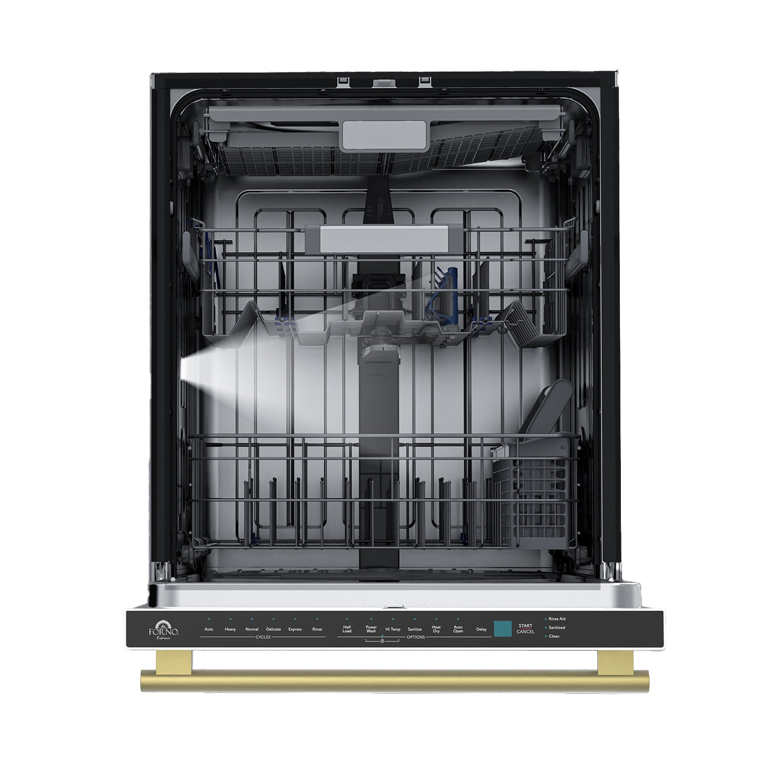 Stella 24 in. Built-in Dishwasher in White, Tall Tub, Top Touch Control, Fingerprint-Resistant Stainless Steel Dishwasher, Quiet 44 dBA, Soil-Sensing Capable, NSF & ENERGY STAR - Forno Appliances
