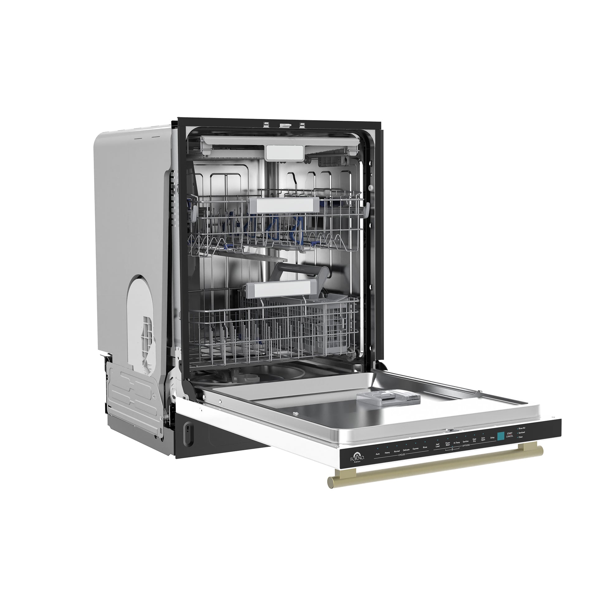 Stella 24 in. Built-in Dishwasher in White, Tall Tub, Top Touch Control, Fingerprint-Resistant Stainless Steel Dishwasher, Quiet 44 dBA, Soil-Sensing Capable, NSF & ENERGY STAR - Forno Appliances