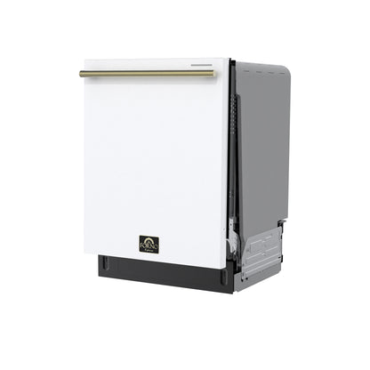 Stella 24 in. Built-in Dishwasher in White, Tall Tub, Top Touch Control, Fingerprint-Resistant Stainless Steel Dishwasher, Quiet 44 dBA, Soil-Sensing Capable, NSF & ENERGY STAR - Forno Appliances