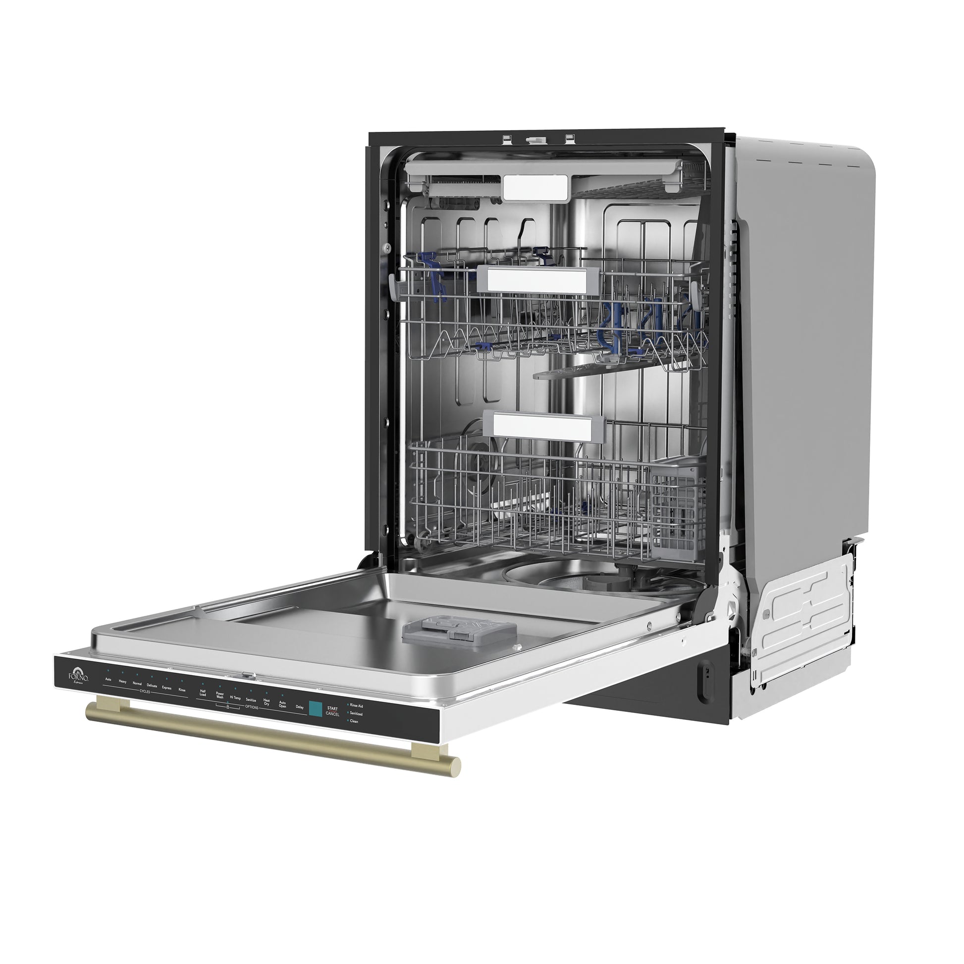 Stella 24 in. Built-in Dishwasher in White, Tall Tub, Top Touch Control, Fingerprint-Resistant Stainless Steel Dishwasher, Quiet 44 dBA, Soil-Sensing Capable, NSF & ENERGY STAR - Forno Appliances