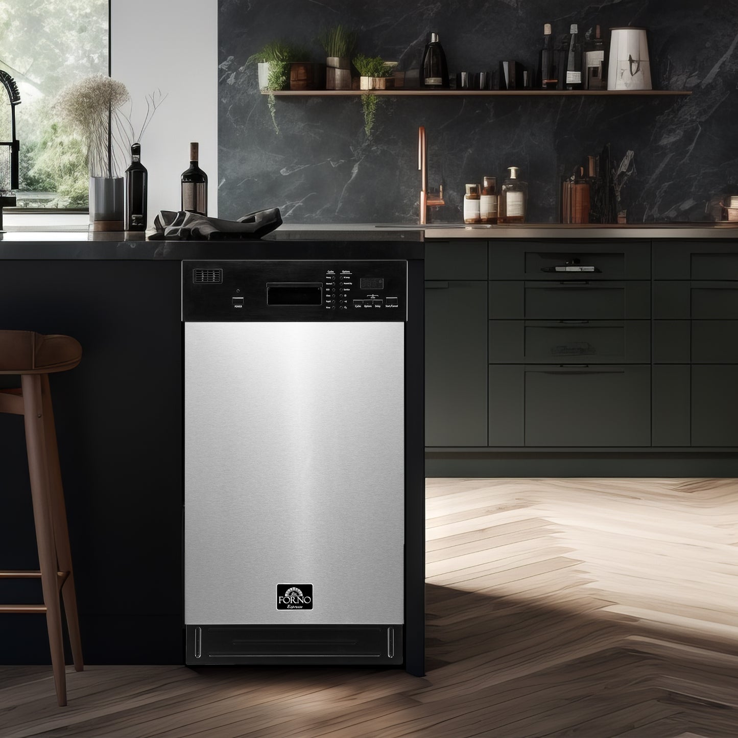 Lavavajillas empotrado Forno Polo de acero inoxidable de 18 pulgadas, 8 cubiertos, certificación ENERGY STAR, 52 dBA