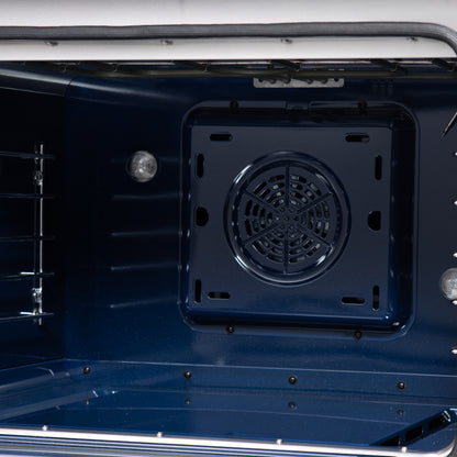 Cocina independiente de combustible dual Forno Massimo de 30 pulgadas en blanco con accesorios de latón antiguo, 4 quemadores, horno de convección de 4.32 pies cúbicos