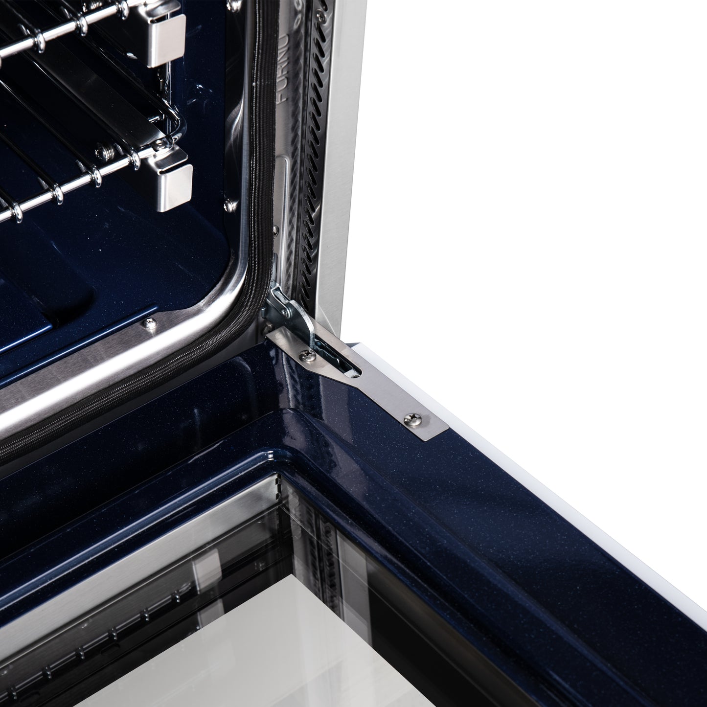 Cocina independiente de combustible dual Forno Massimo de 30 pulgadas en blanco con accesorios de latón antiguo, 4 quemadores, horno de convección de 4.32 pies cúbicos