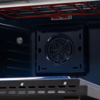 Cuisinière bi-énergie autonome Forno Massimo de 36 pouces, noire, avec accessoires en laiton antique, 6 brûleurs et four à convection de 5,36 pi³.