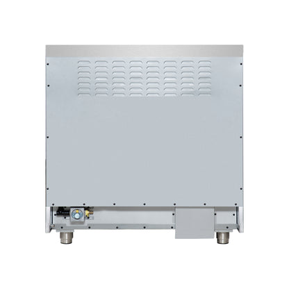 Cuisinière bi-énergie autonome Forno Massimo de 36 pouces, blanche, avec accessoires en laiton antique, 6 brûleurs et four à convection de 5,36 pi³.