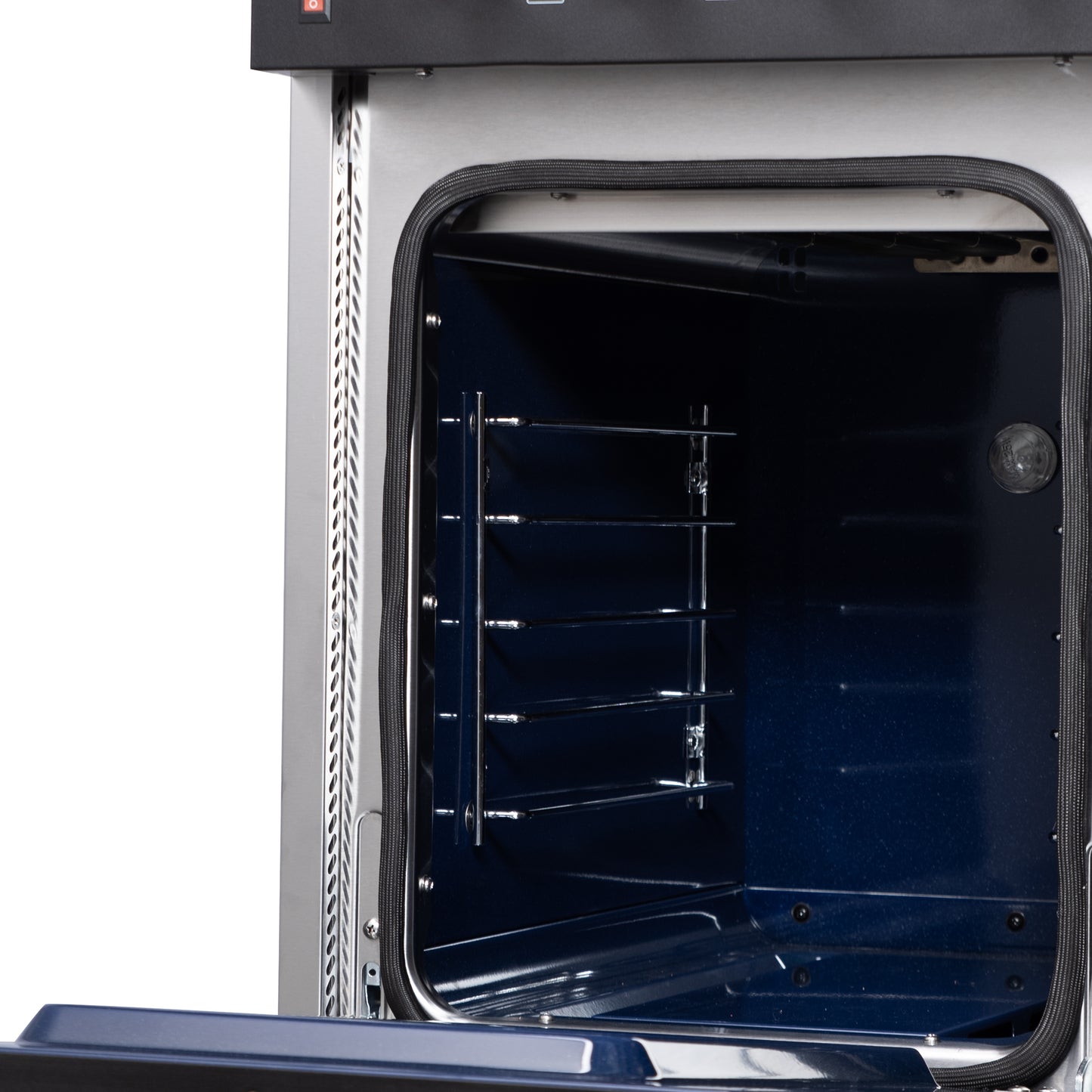 Cuisinière bi-énergie autonome Forno Massimo de 48 pouces, blanche, avec accessoires en laiton antique, 8 brûleurs et four à convection de 6,58 pi³.