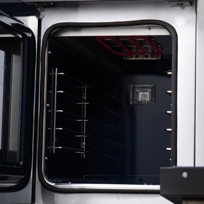 Forno Capriasca 48 Inch Freestanding French Door Dual Fuel Range in Black with Antique Brass Accessories, 8 Burners, True Convection Oven