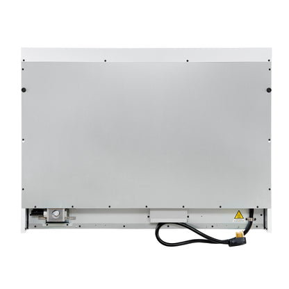 Cocina de doble combustible Forno Antico de 48 pulgadas, blanca con acabado en latón antiguo, 8 quemadores, 94,000 BTU, 5.5 pies cúbicos, horno doble y plancha.