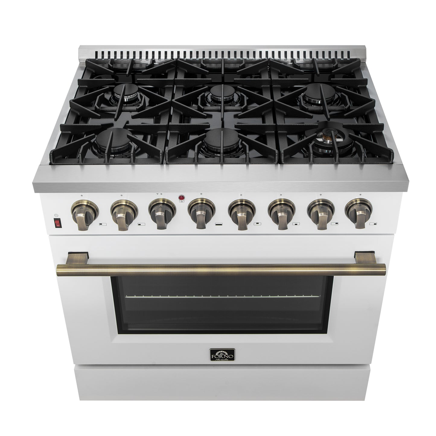 Cuisinière bi-énergie autonome Forno Galiano de 36 po, blanche