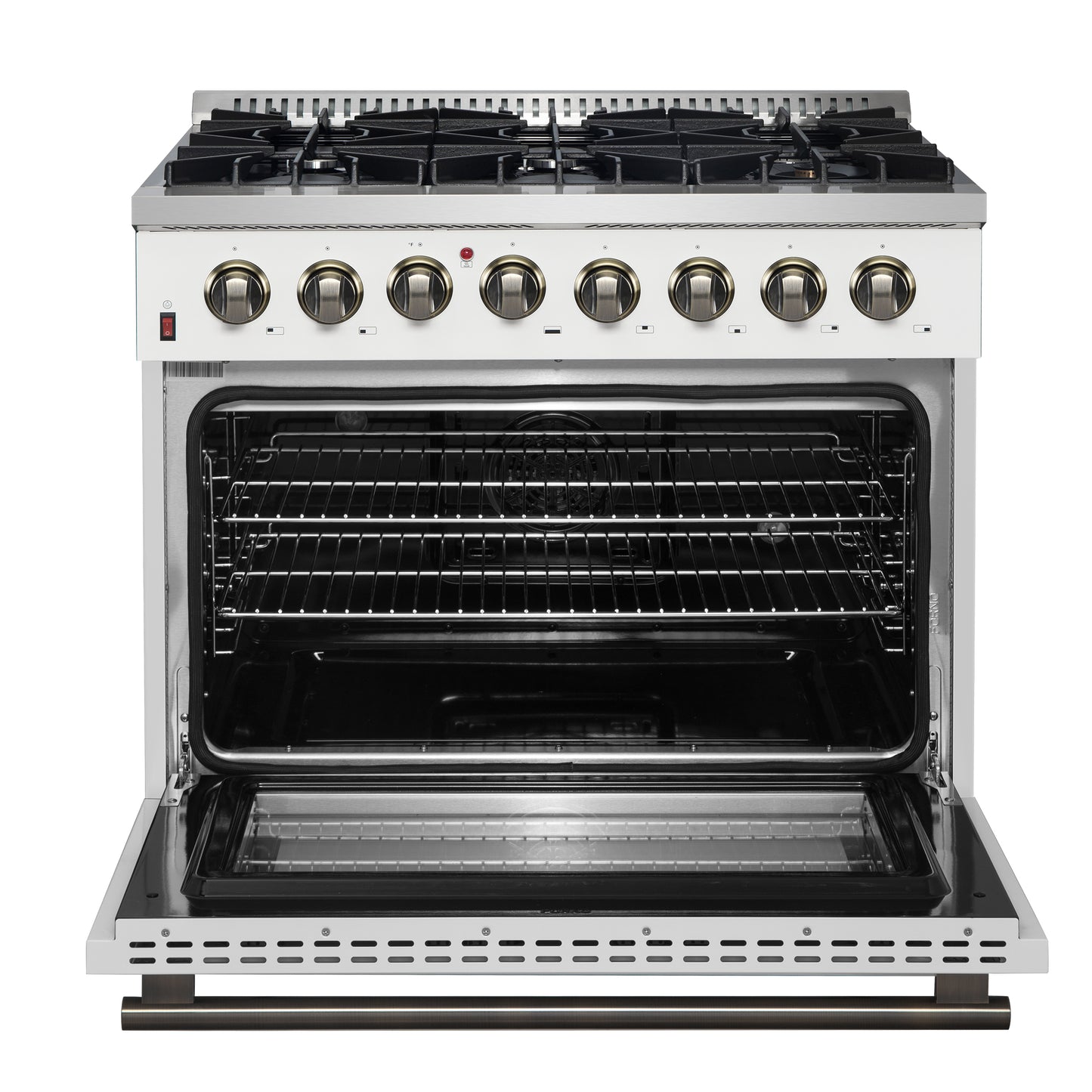 Cuisinière bi-énergie autonome Forno Galiano de 36 po, blanche