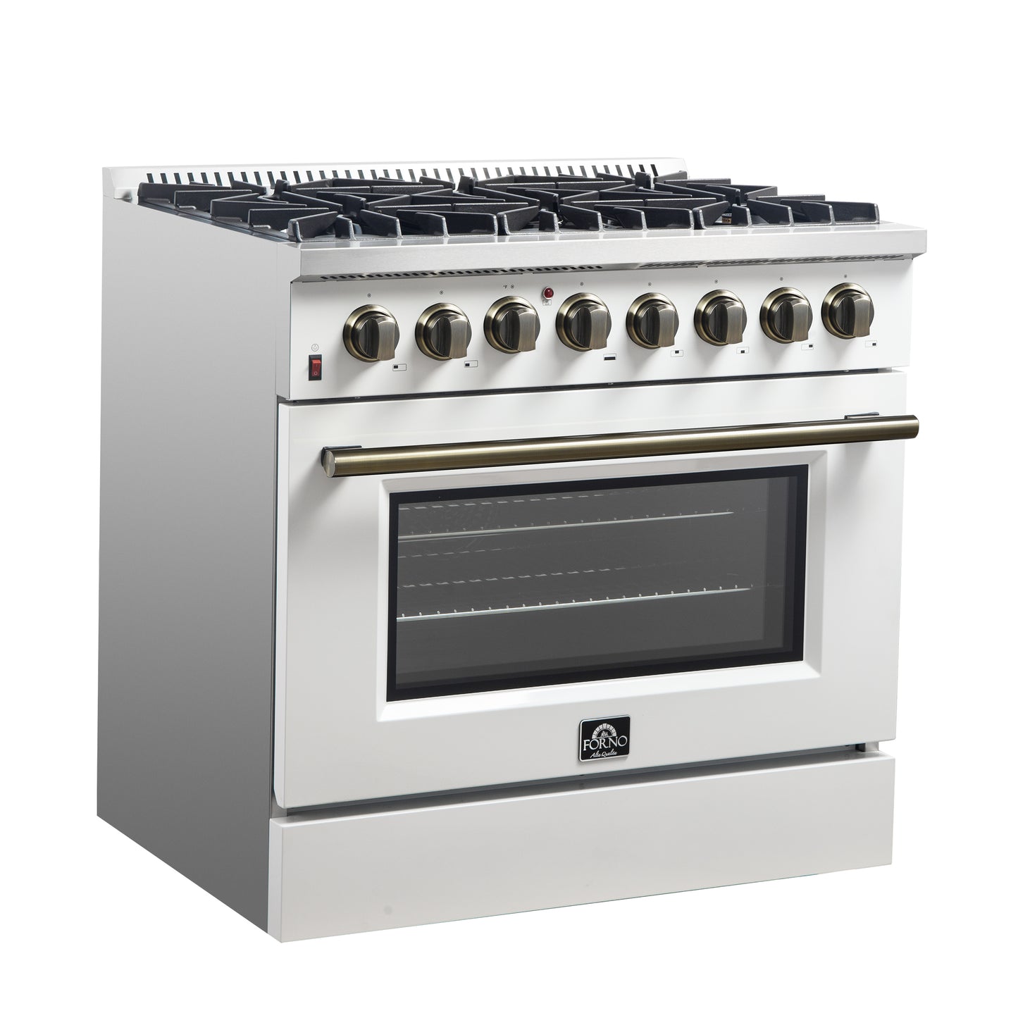 Cuisinière bi-énergie autonome Forno Galiano de 36 po, blanche