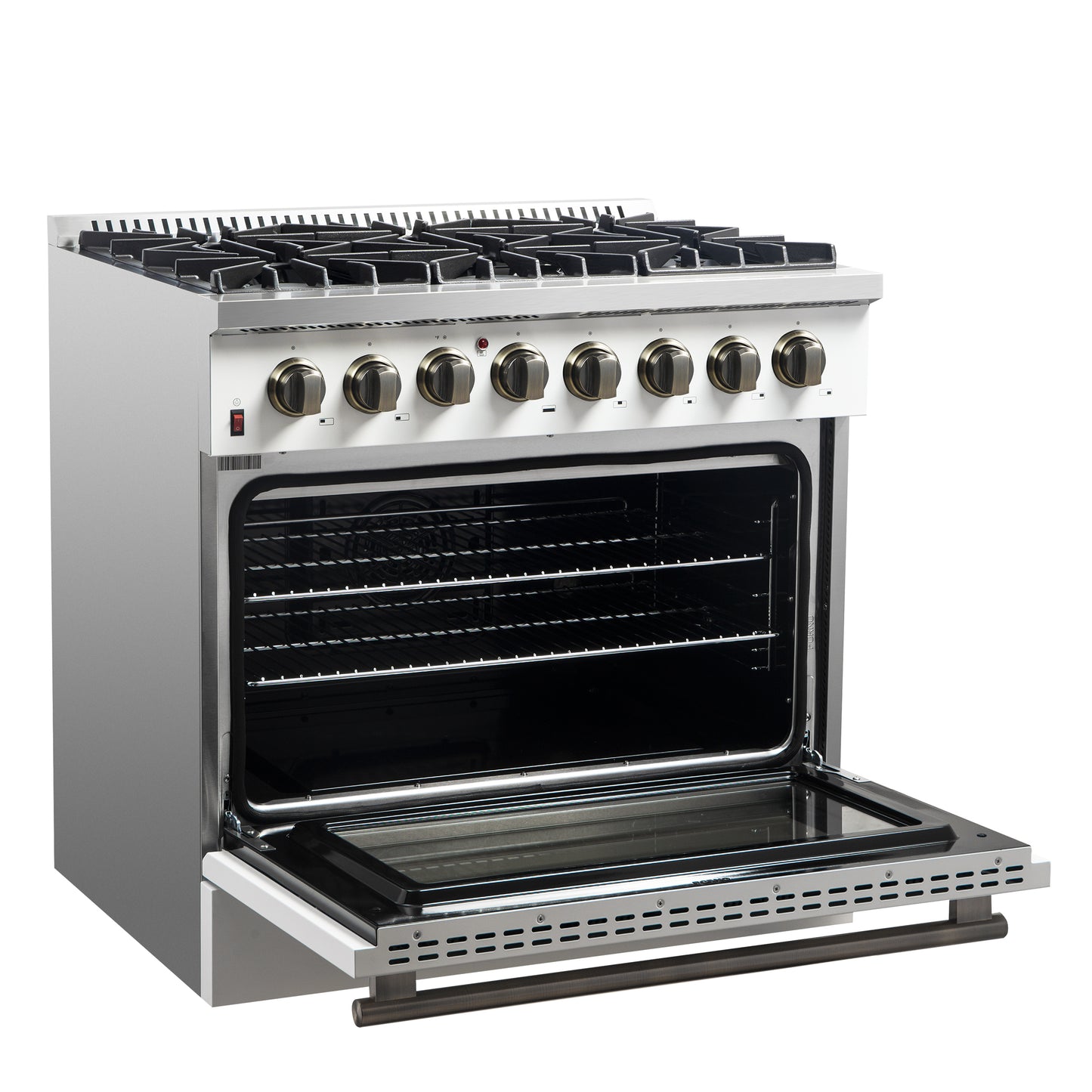 Cuisinière bi-énergie autonome Forno Galiano de 36 po, blanche
