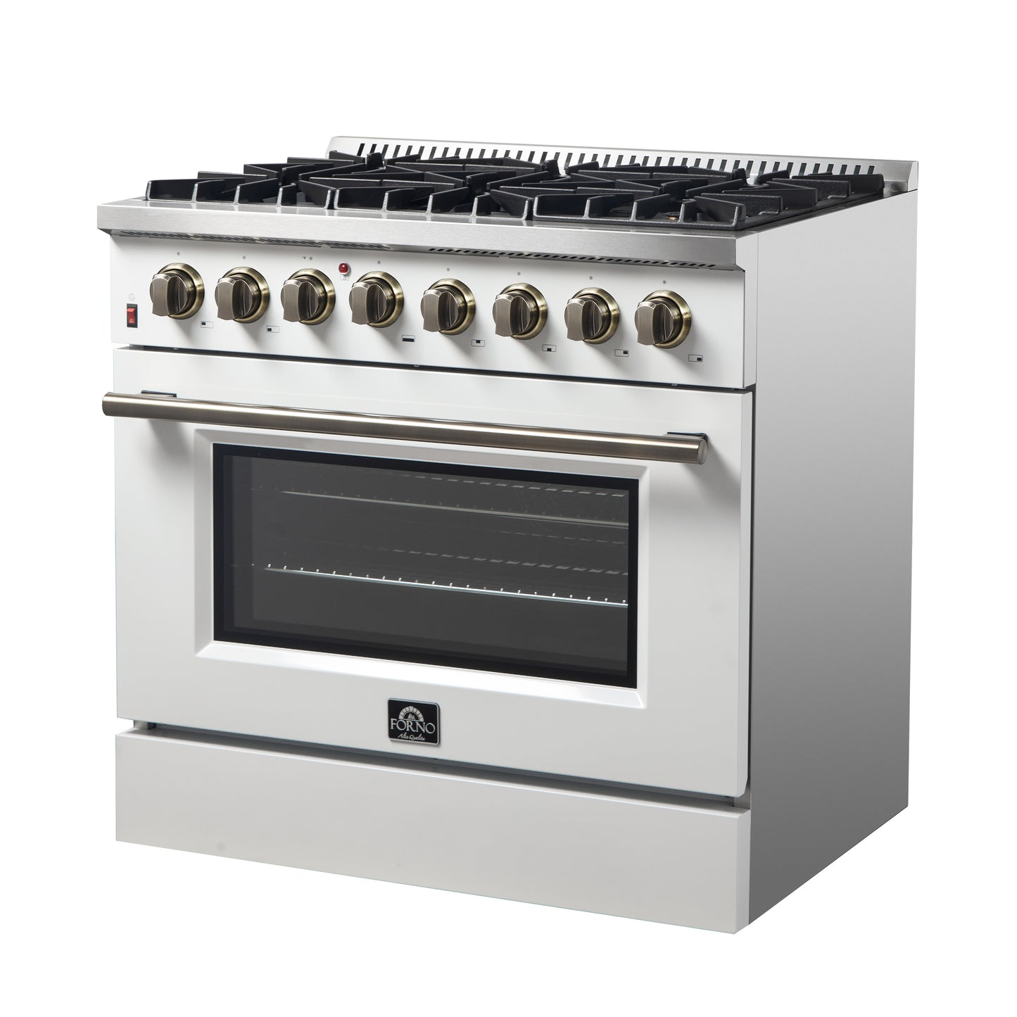 Cuisinière bi-énergie autonome Forno Galiano de 36 po, blanche