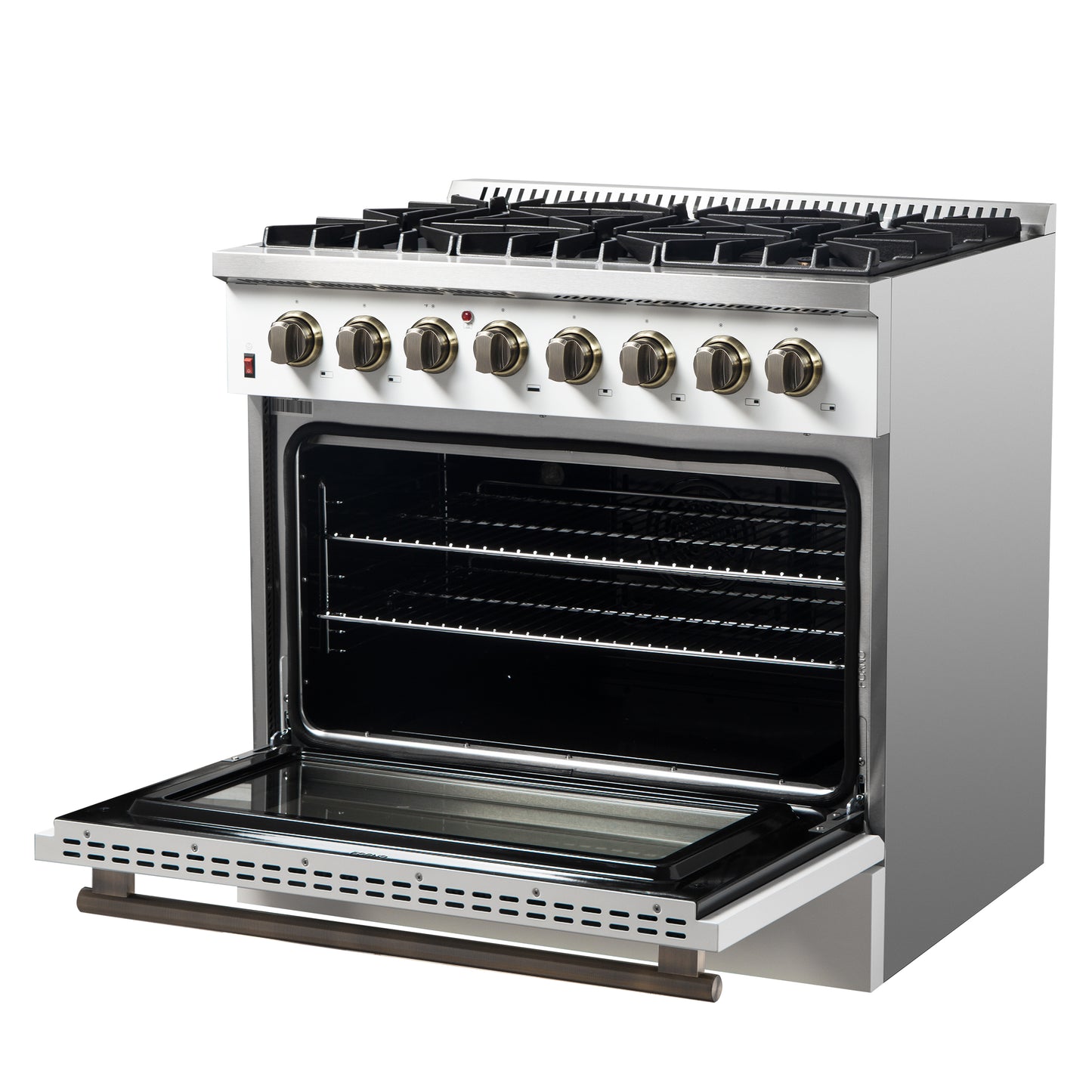 Cuisinière bi-énergie autonome Forno Galiano de 36 po, blanche