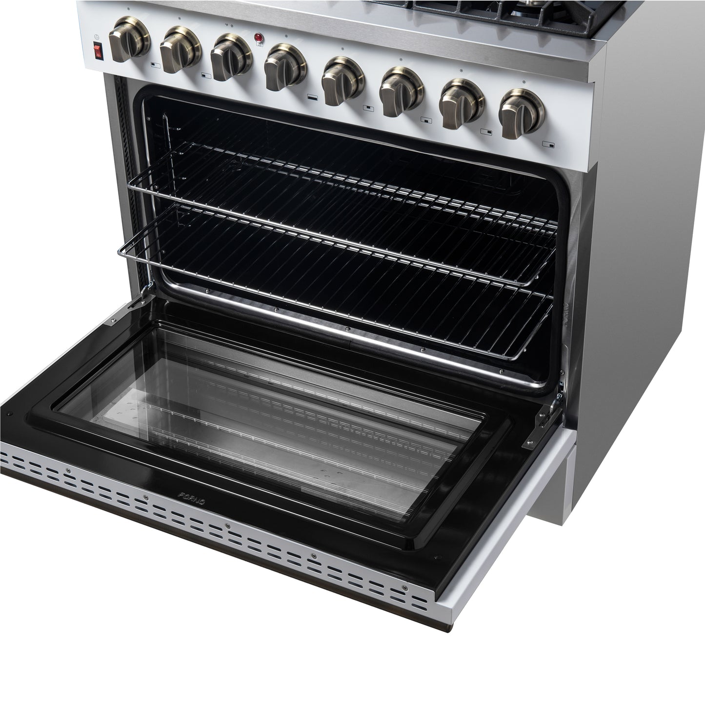 Cuisinière bi-énergie autonome Forno Galiano de 36 po, blanche