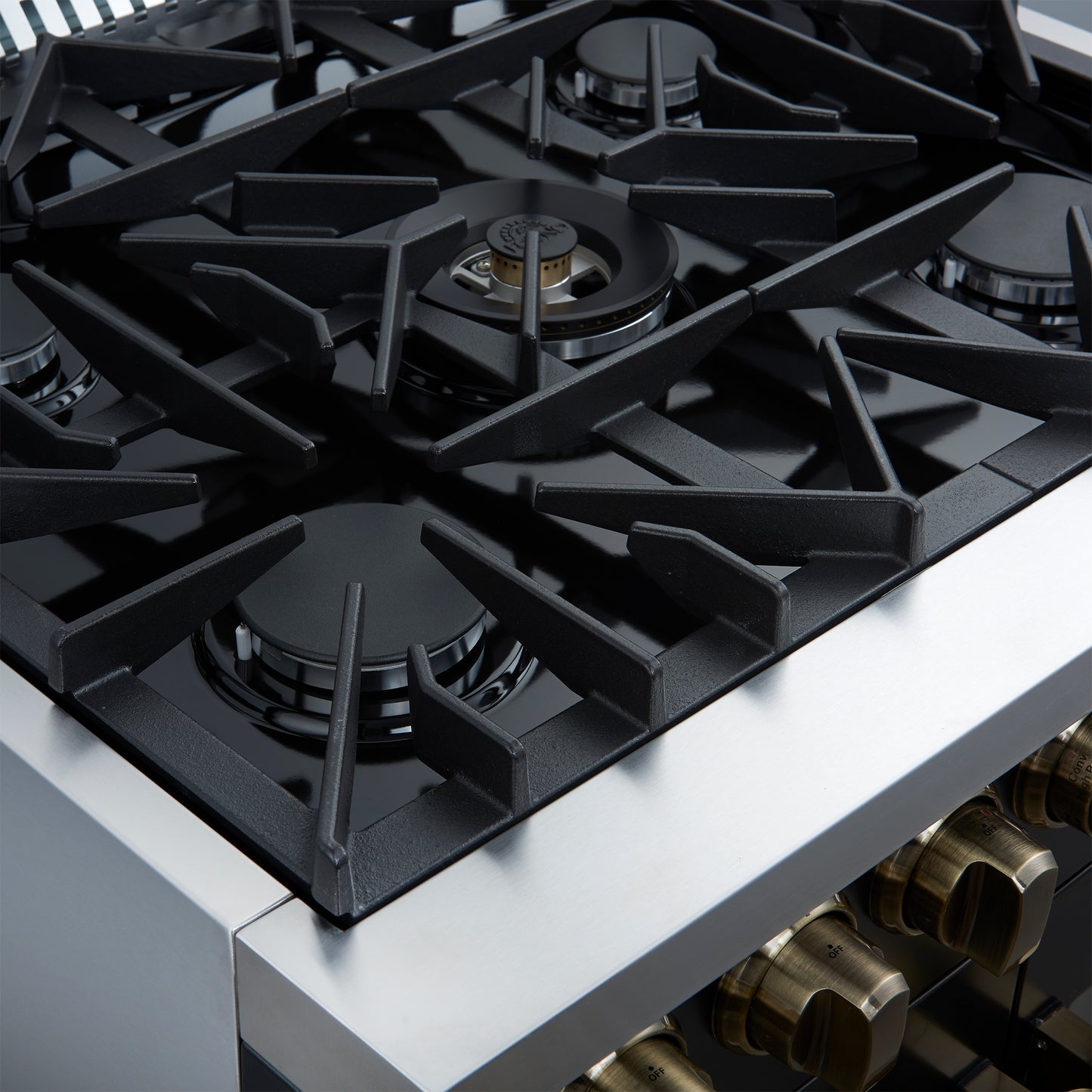 Cuisinière à gaz double foyer autonome à portes françaises Forno Galiano de 30 pouces, noire