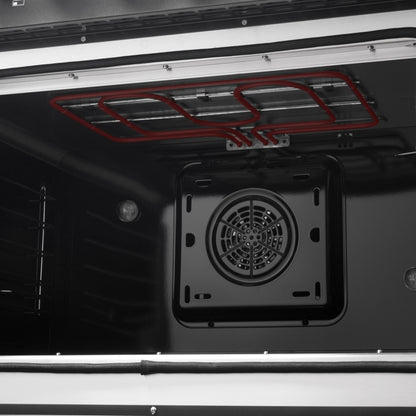 Cuisinière à gaz double foyer autonome à portes françaises Forno Galiano de 36 pouces, noire