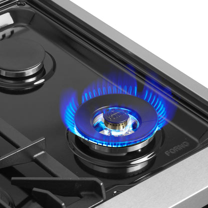 Cocina independiente de combustible dual con puerta francesa Forno Galiano de 36 pulgadas, color blanco