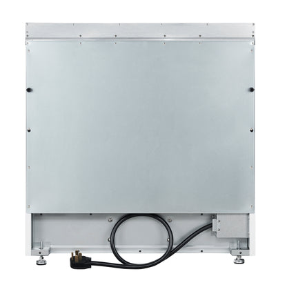 Cocina eléctrica independiente Forno Paolo de 36 pulgadas, color blanco, acero inoxidable, 5.44 pies cúbicos, horno de convección real, eficiencia energética