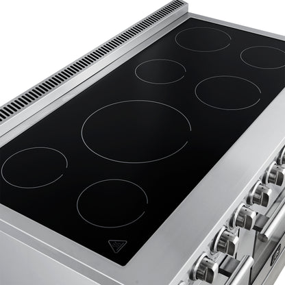 Forno Paolo 48 Inch Freestanding Electric Range, Stainless Steel, 6.7 cu.ft, True Convection Oven, Energy Efficient