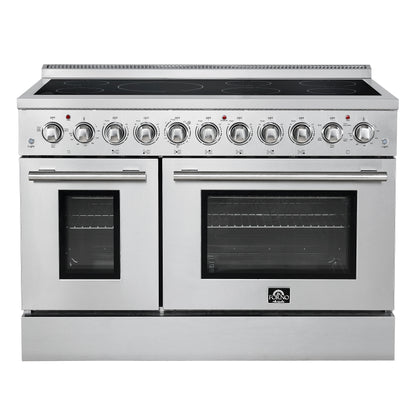 Forno Paolo 48 Inch Freestanding Electric Range, Stainless Steel, 6.7 cu.ft, True Convection Oven, Energy Efficient