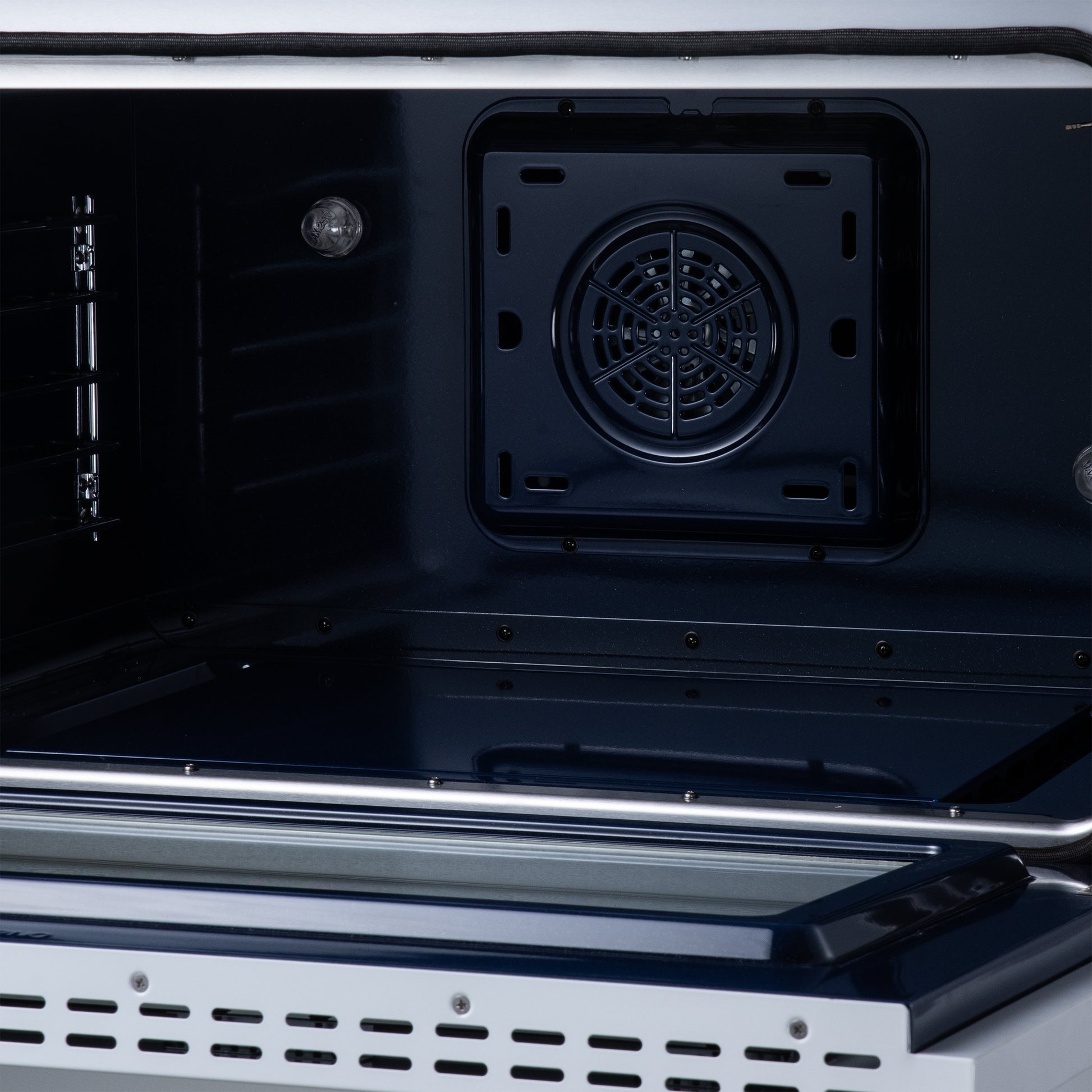 Massimo 36 Inch Freestanding Electric range, 5 radiant burners, 5.36 cf. True Convection oven, Air fryer kit, White - Forno Appliances