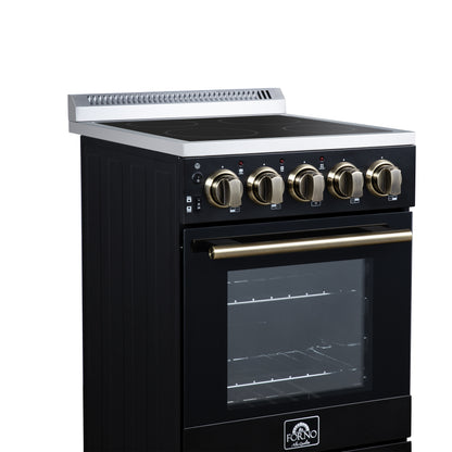 Cuisinière électrique autonome Forno Pallerano de 20 pouces, noire, version Canada, prise et cordon inclus