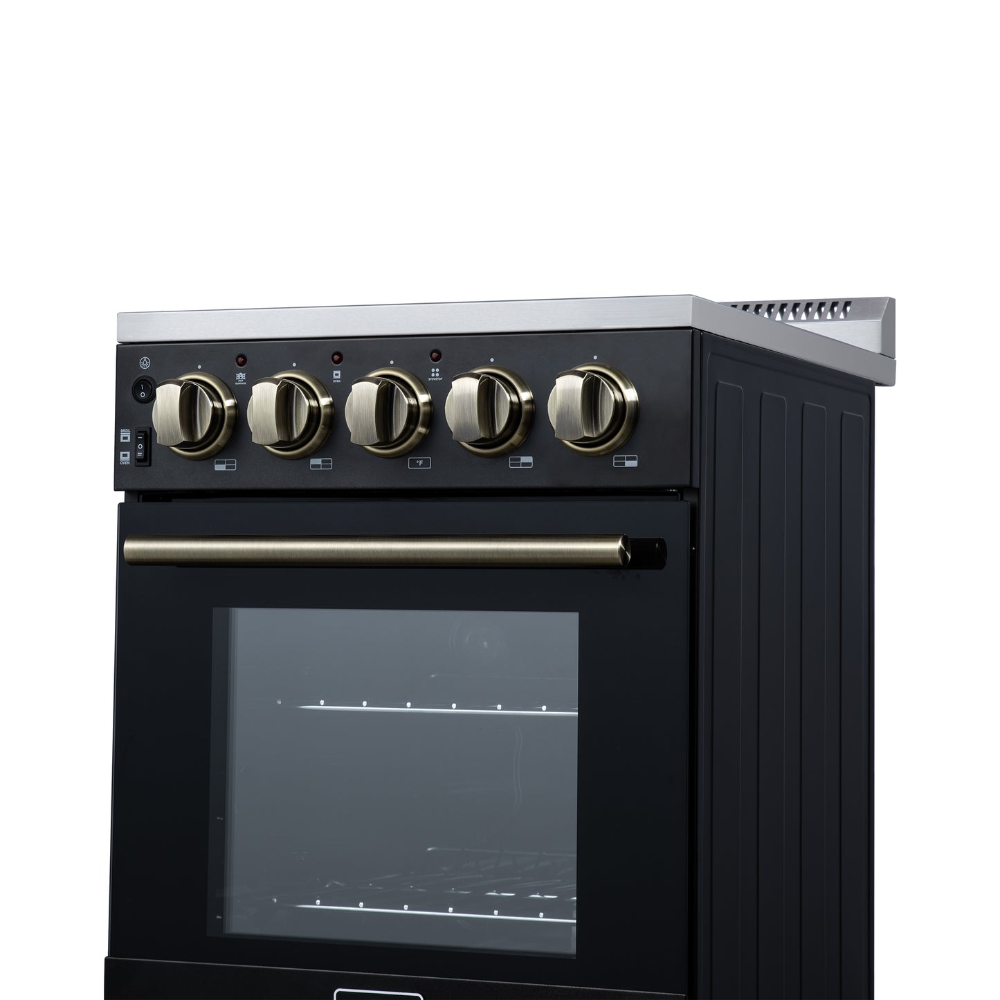 Cuisinière électrique autonome Forno Pallerano de 20 pouces, noire, version Canada, prise et cordon inclus