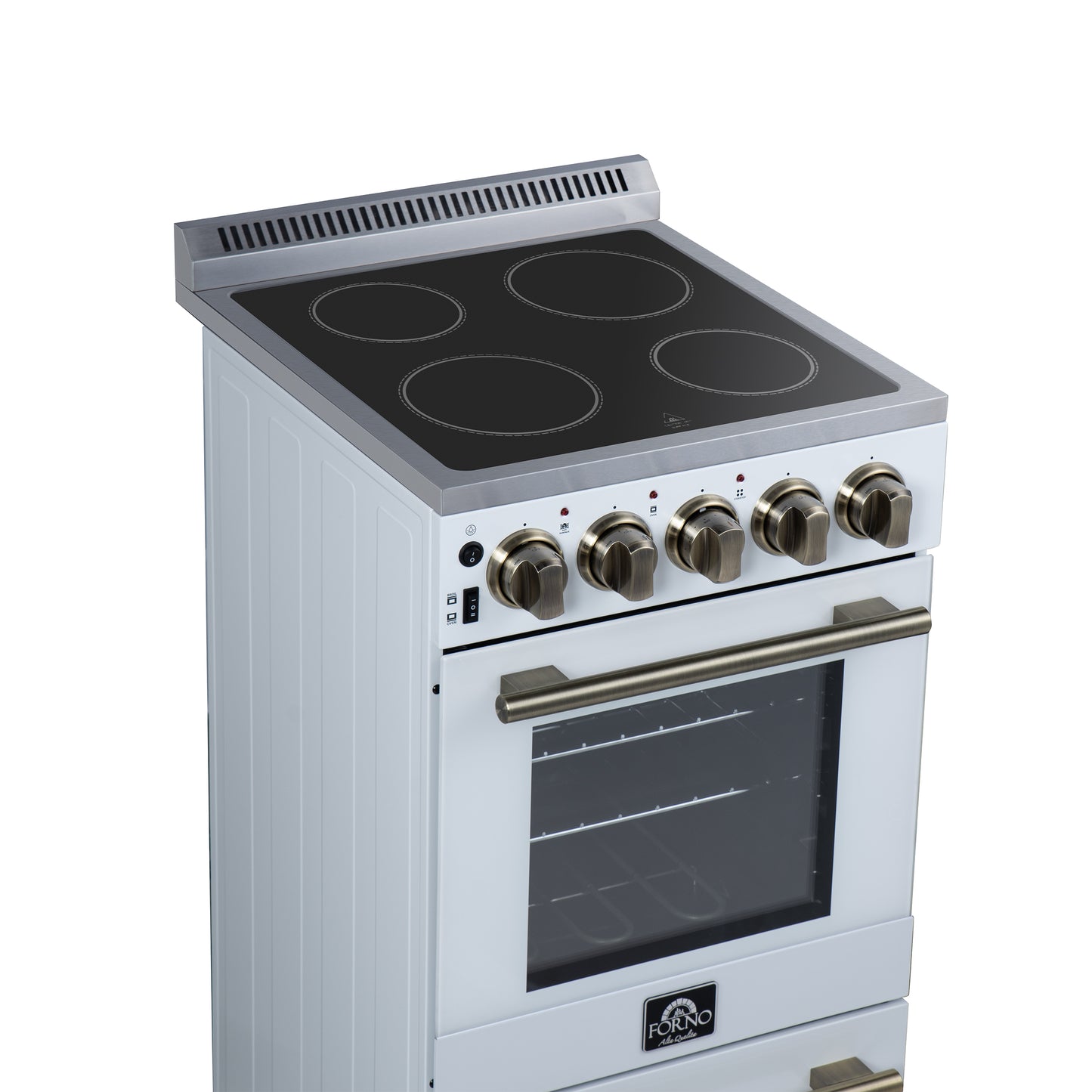 Cuisinière électrique autonome Forno Pallerano de 20 pouces, blanche, version Canada, prise et cordon inclus