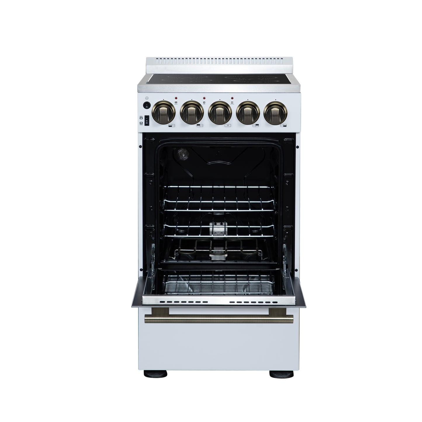 Cuisinière électrique autonome Forno Pallerano de 20 pouces, blanche, version Canada, prise et cordon inclus